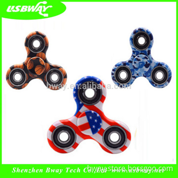 New goods 8 colors ceramics beads tri finger fidget spinner plastic EDC sensory bearing hand spinner